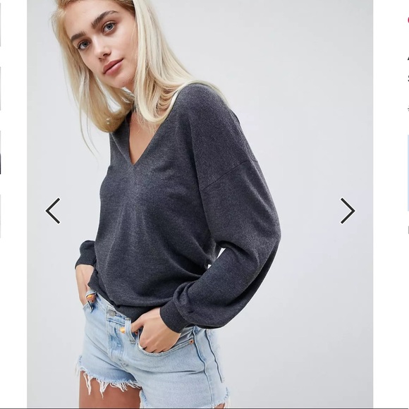 ASOS Gray V Neck Sweater - Picture 1 of 4